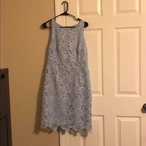 Kathleen Kelly Ice Blue Lace Shift Dress